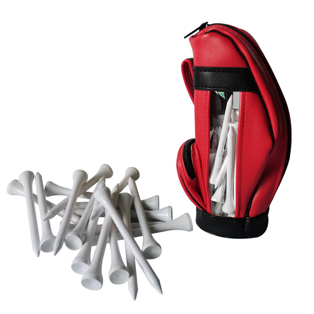 Golf Balls Bag PU Leather Universal for Men Sport Sports Gym Drawstring Bags Red 50Pcs Ball Nail