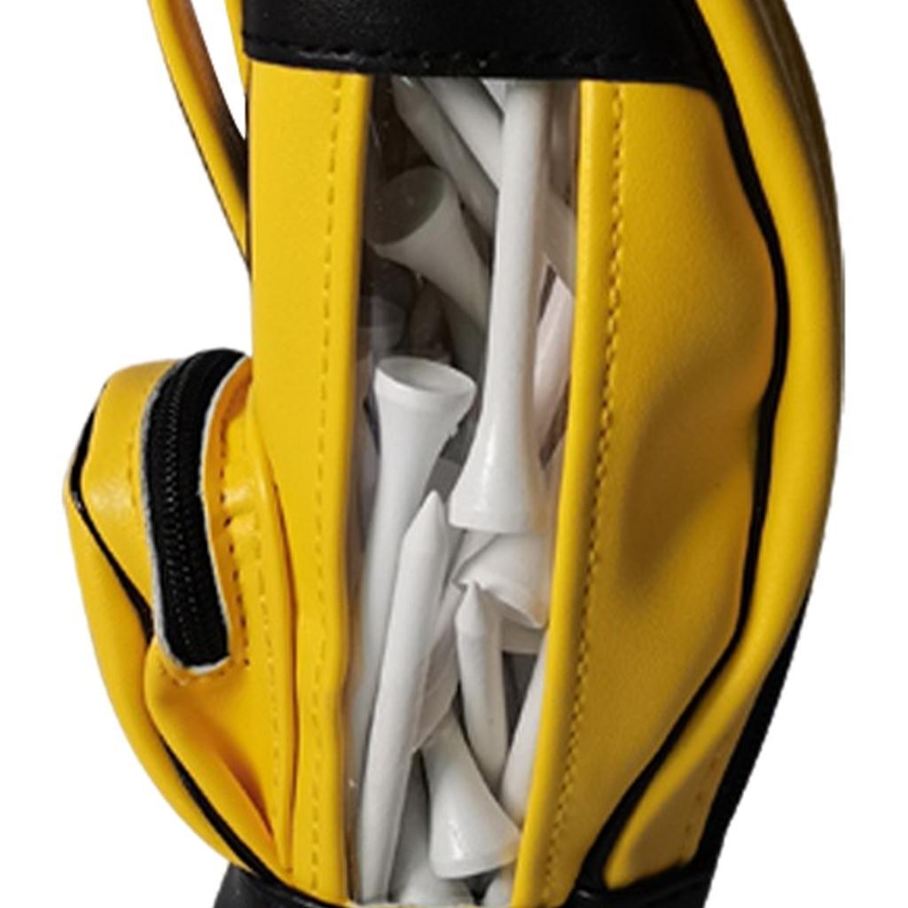 Golf Balls Bag PU Leather Universal for Men Sport Sports Gym Drawstring Bags Yellow 50PcsBallNail
