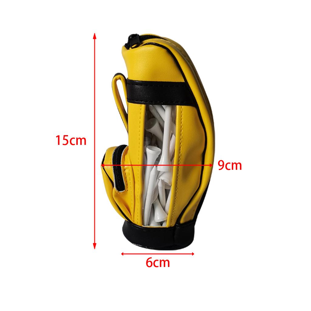 Golf Balls Bag PU Leather Universal for Men Sport Sports Gym Drawstring Bags Yellow 50PcsBallNail