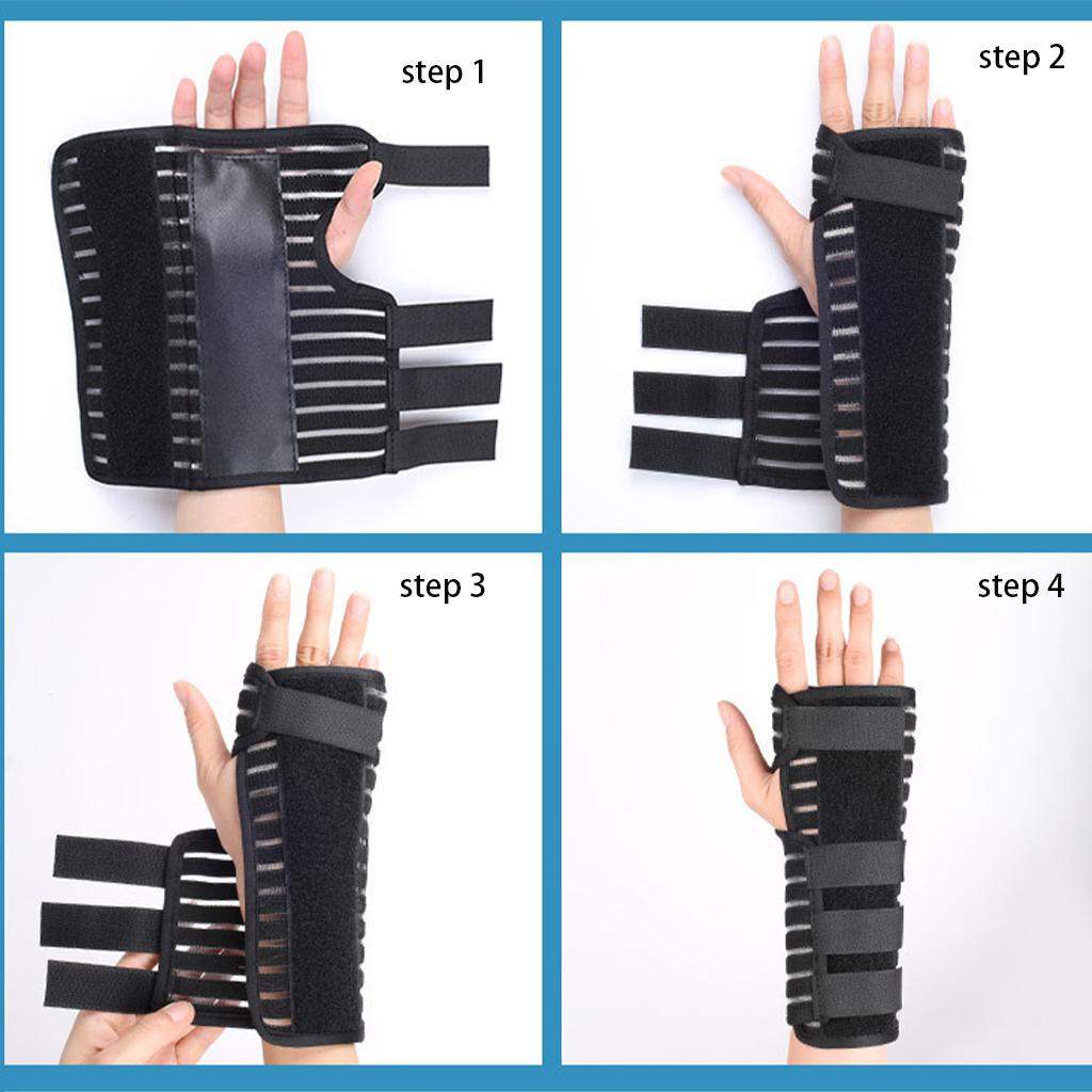 Night Sleep Splint Wrist Brace Support Breathable Medium Beige Right