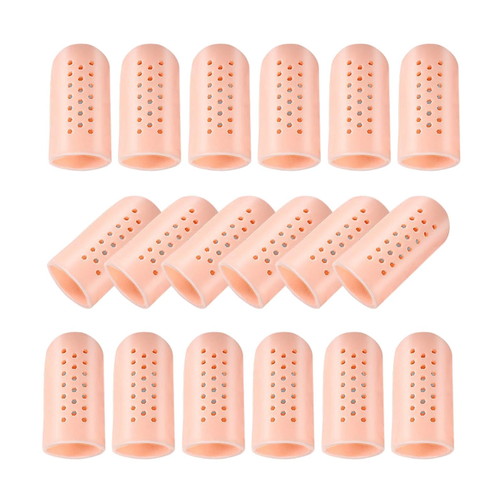 20Pcs Big Toe Caps Holes Protection Cover for Calluses Corns S Orange