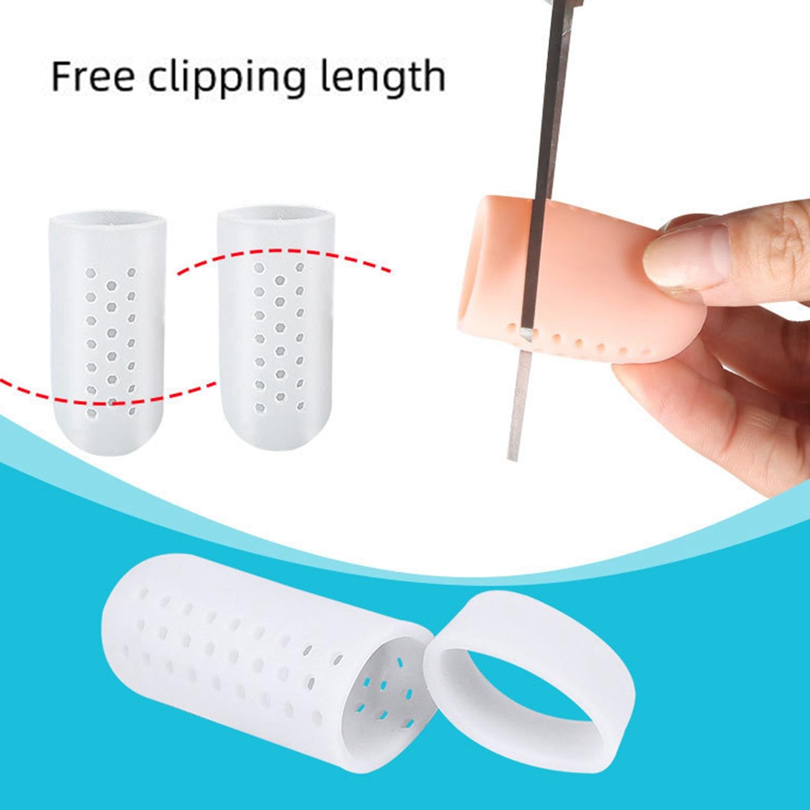 20Pcs Big Toe Caps Holes Protection Cover for Calluses Corns M Transparent