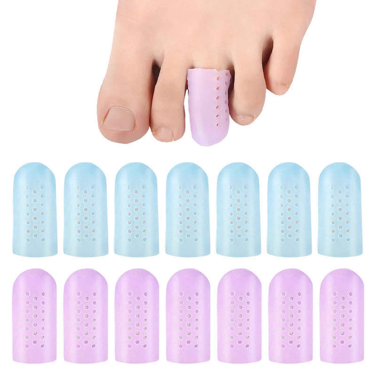 20Pcs Big Toe Caps Holes Protection Cover for Calluses Corns S Purple