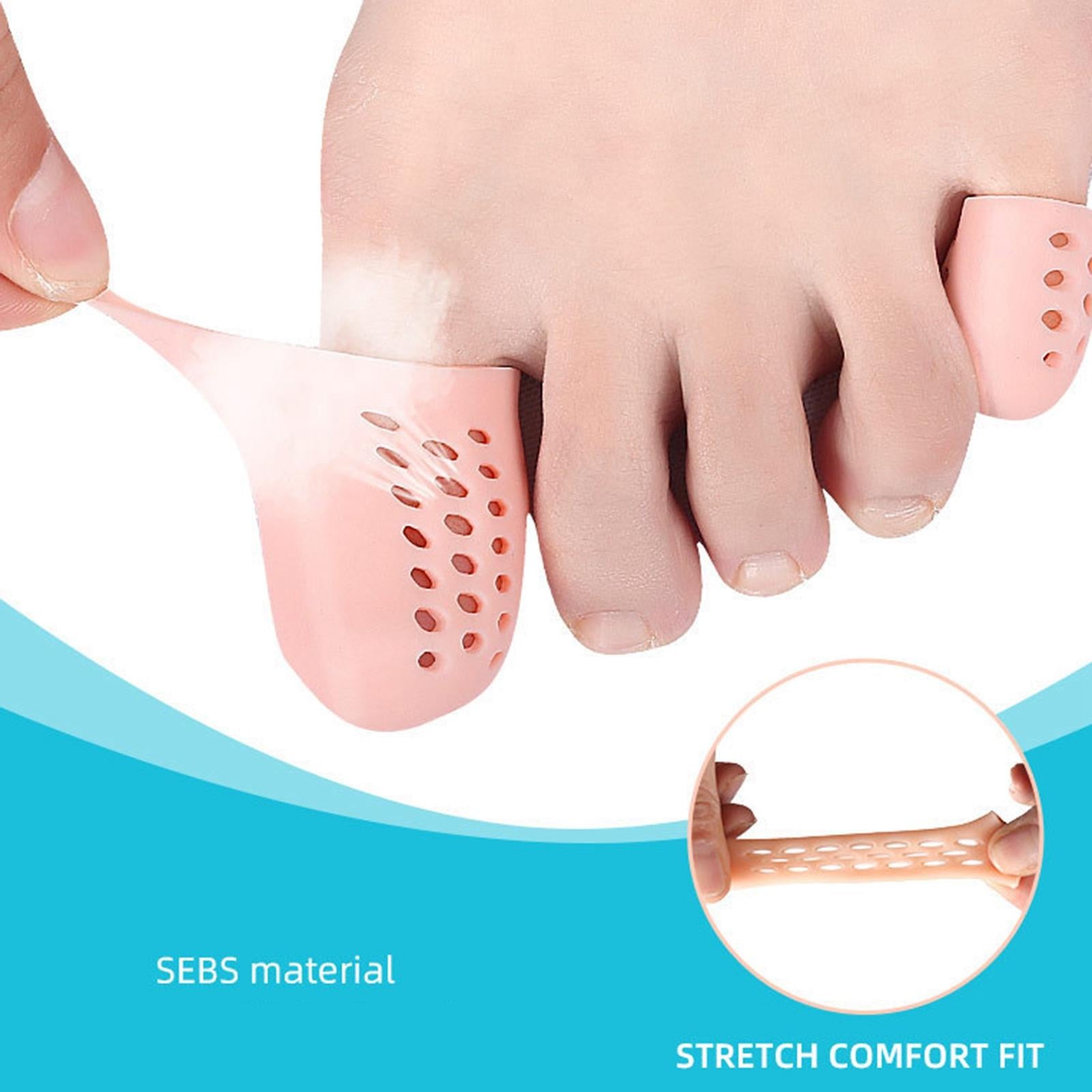 20Pcs Big Toe Caps Holes Protection Cover for Calluses Corns L Orange