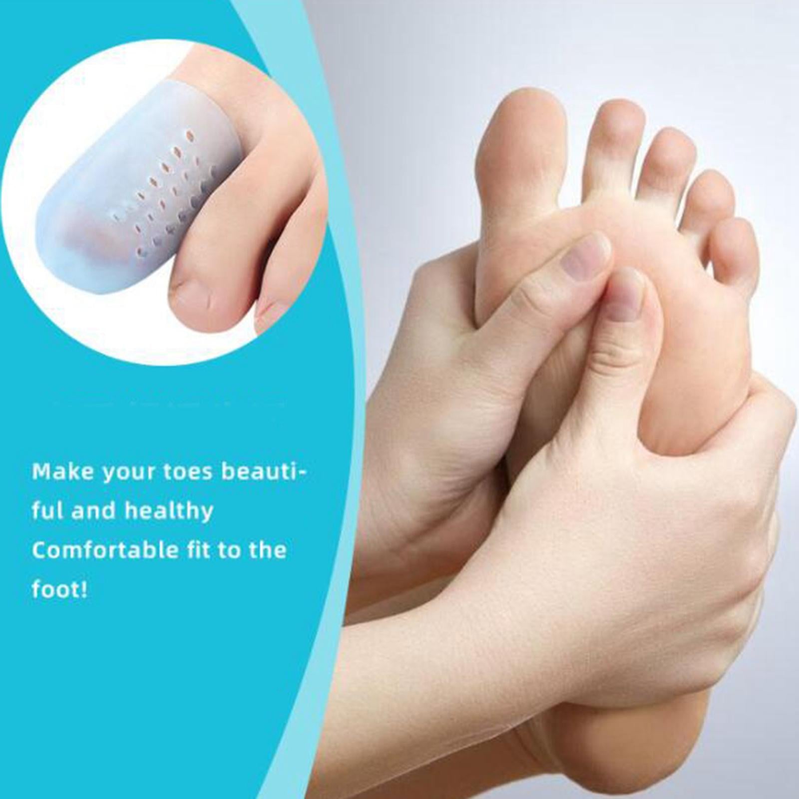 20Pcs Big Toe Caps Holes Protection Cover for Calluses Corns L Orange