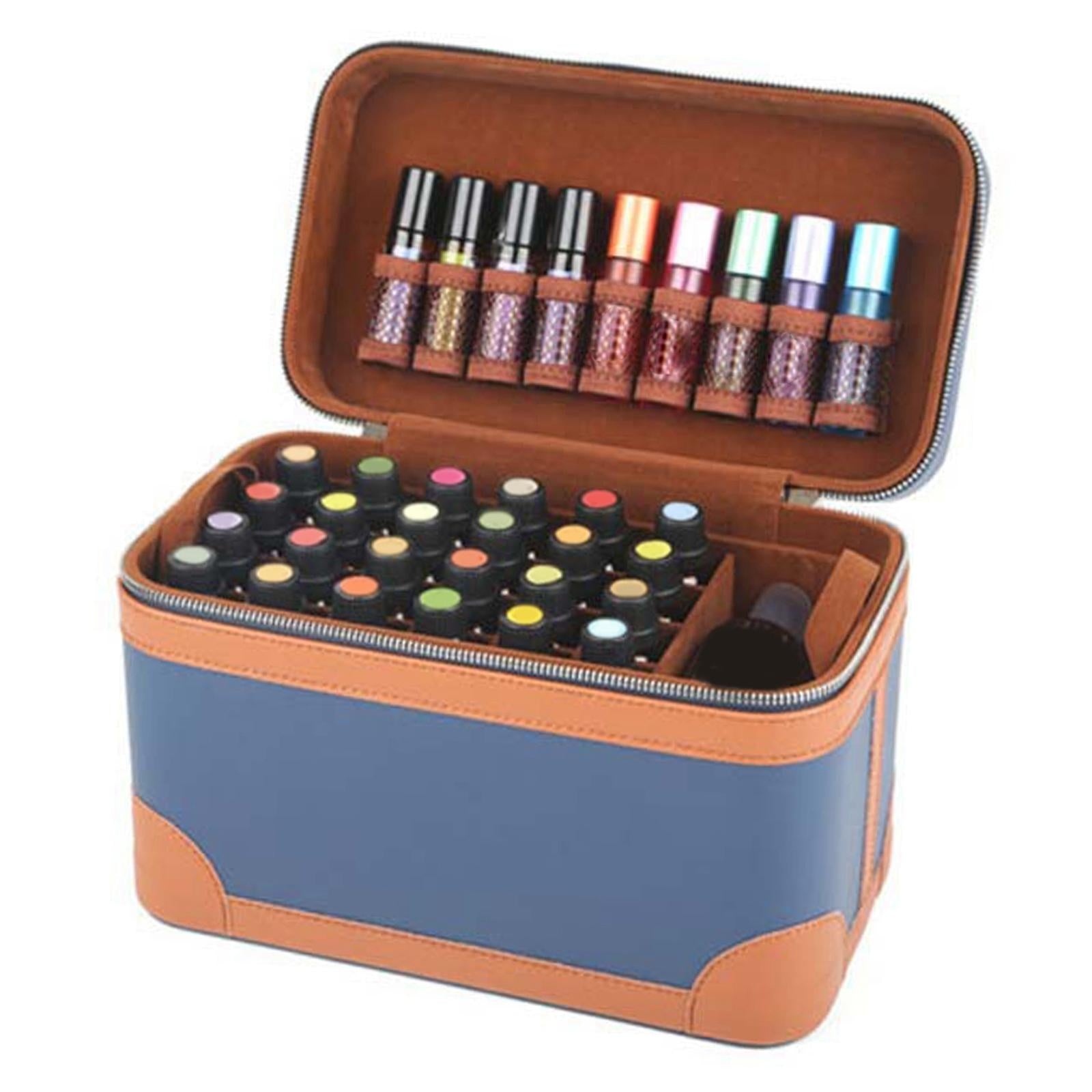 Essential Oil Storage Case Double Layer Portable Home Use Carrying Bag Blue