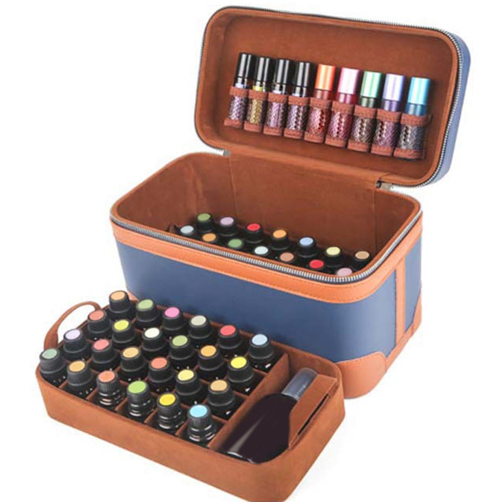 Essential Oil Storage Case Double Layer Portable Home Use Carrying Bag Blue