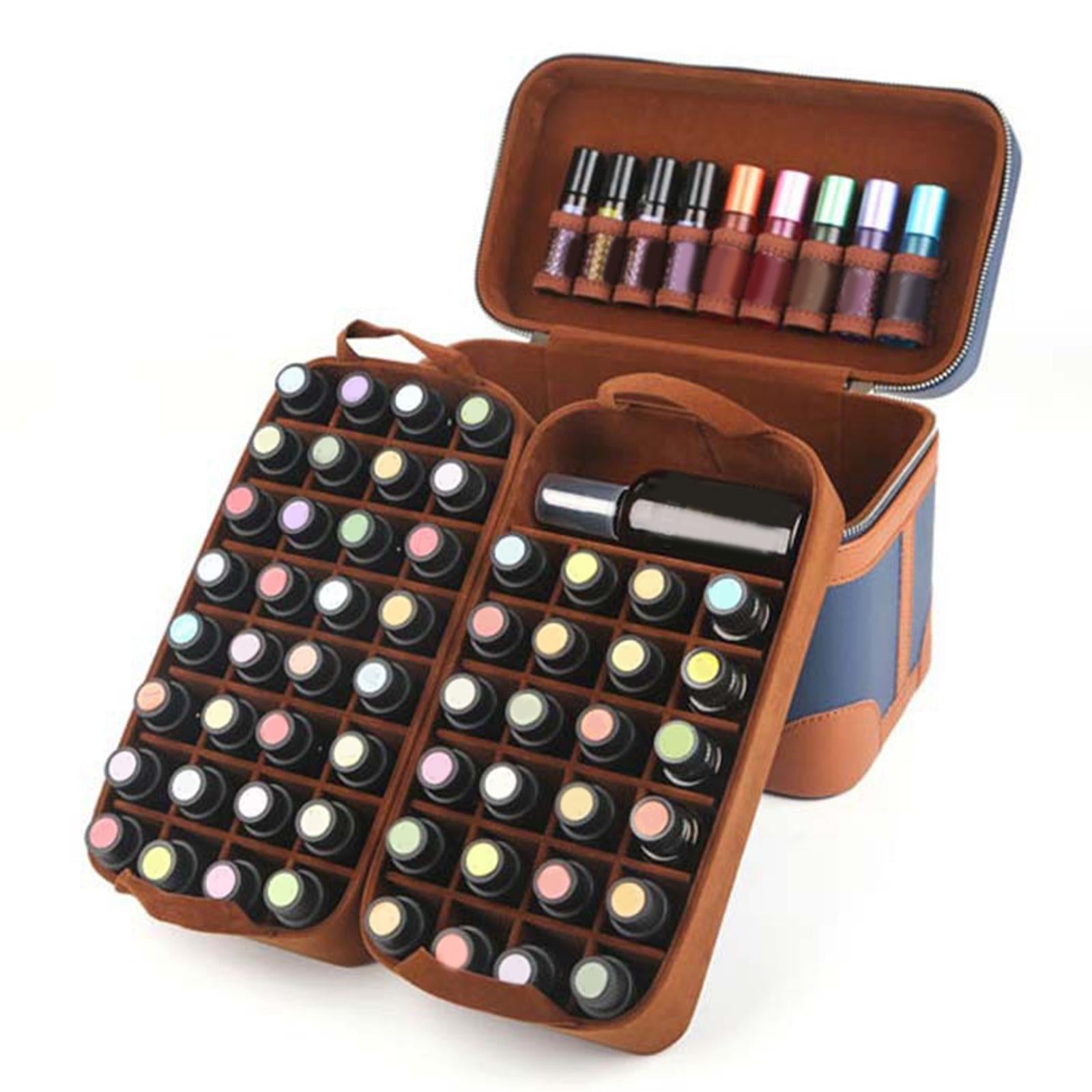 Essential Oil Storage Case Double Layer Portable Home Use Carrying Bag Blue