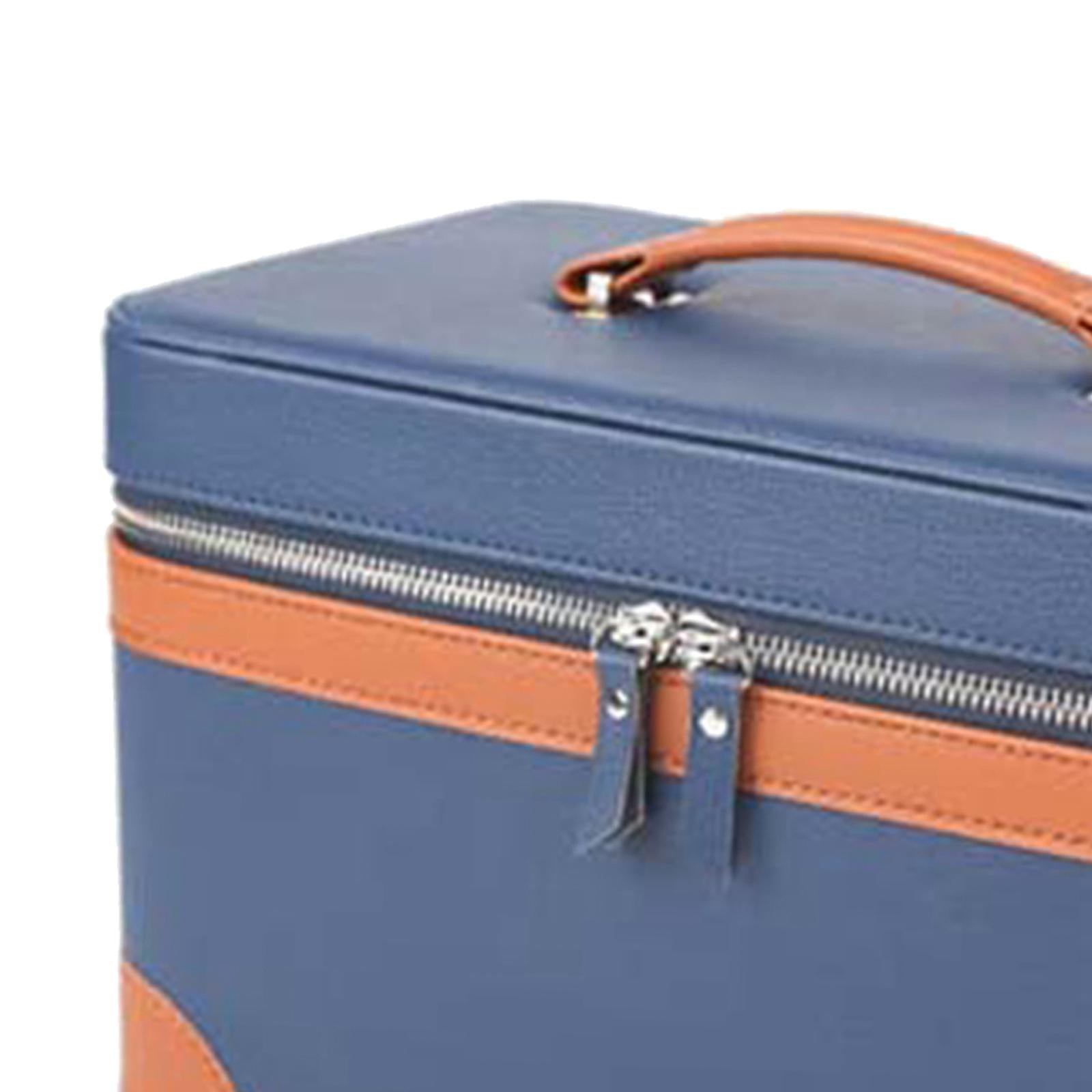 Essential Oil Storage Case Double Layer Portable Home Use Carrying Bag Blue