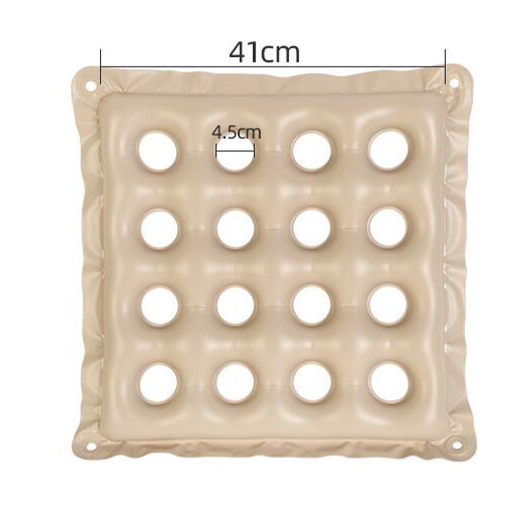 Inflatable Cushion 16 Hole Comfortably for Office Car Adult Beige