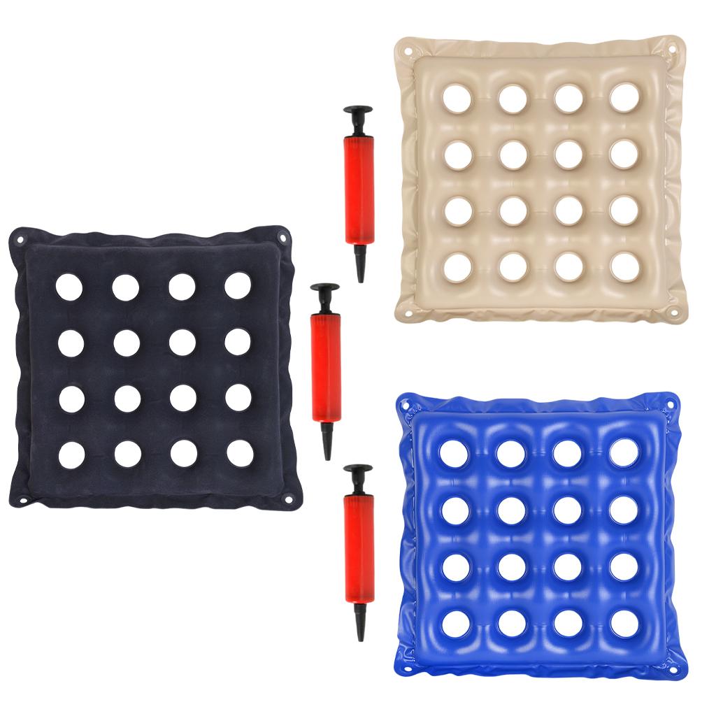 Inflatable Cushion 16 Hole Comfortably for Office Car Adult Beige