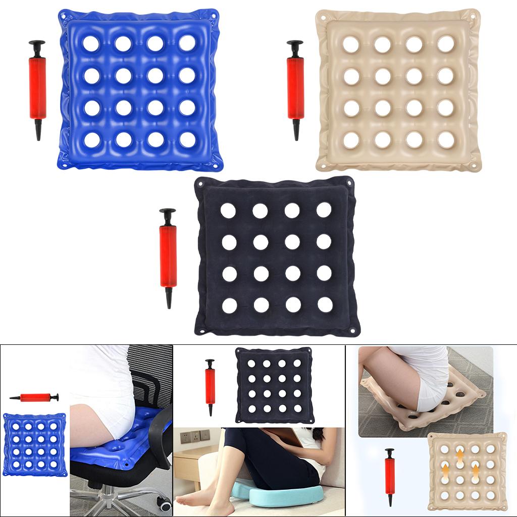 Inflatable Cushion 16 Hole Comfortably for Office Car Adult Beige