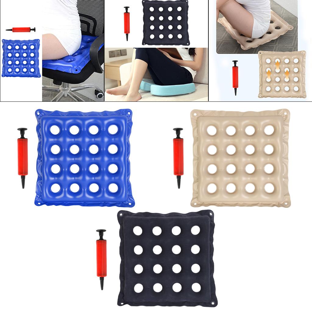 Inflatable Cushion 16 Hole Comfortably for Office Car Adult Beige