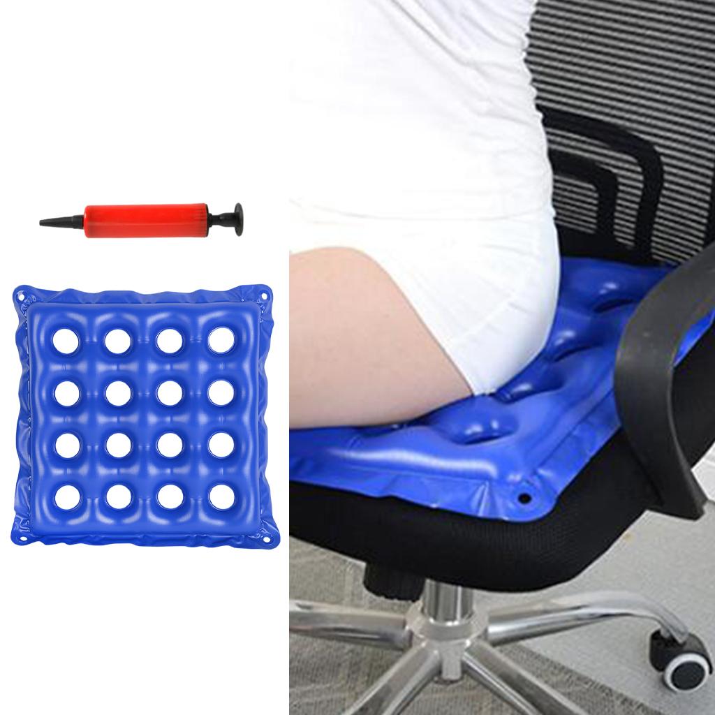 Inflatable Cushion 16 Hole Comfortably for Office Car Adult blue