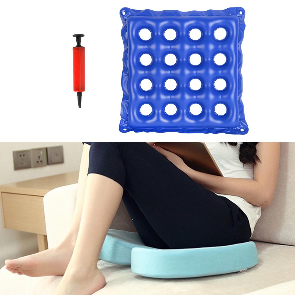 Inflatable Cushion 16 Hole Comfortably for Office Car Adult blue