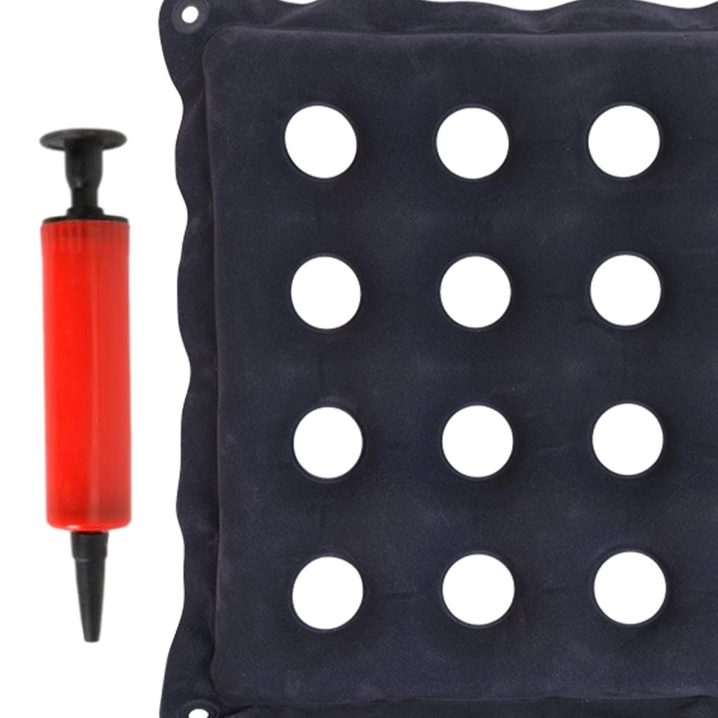 Inflatable Cushion 16 Hole Comfortably for Office Car Adult Flocking blue