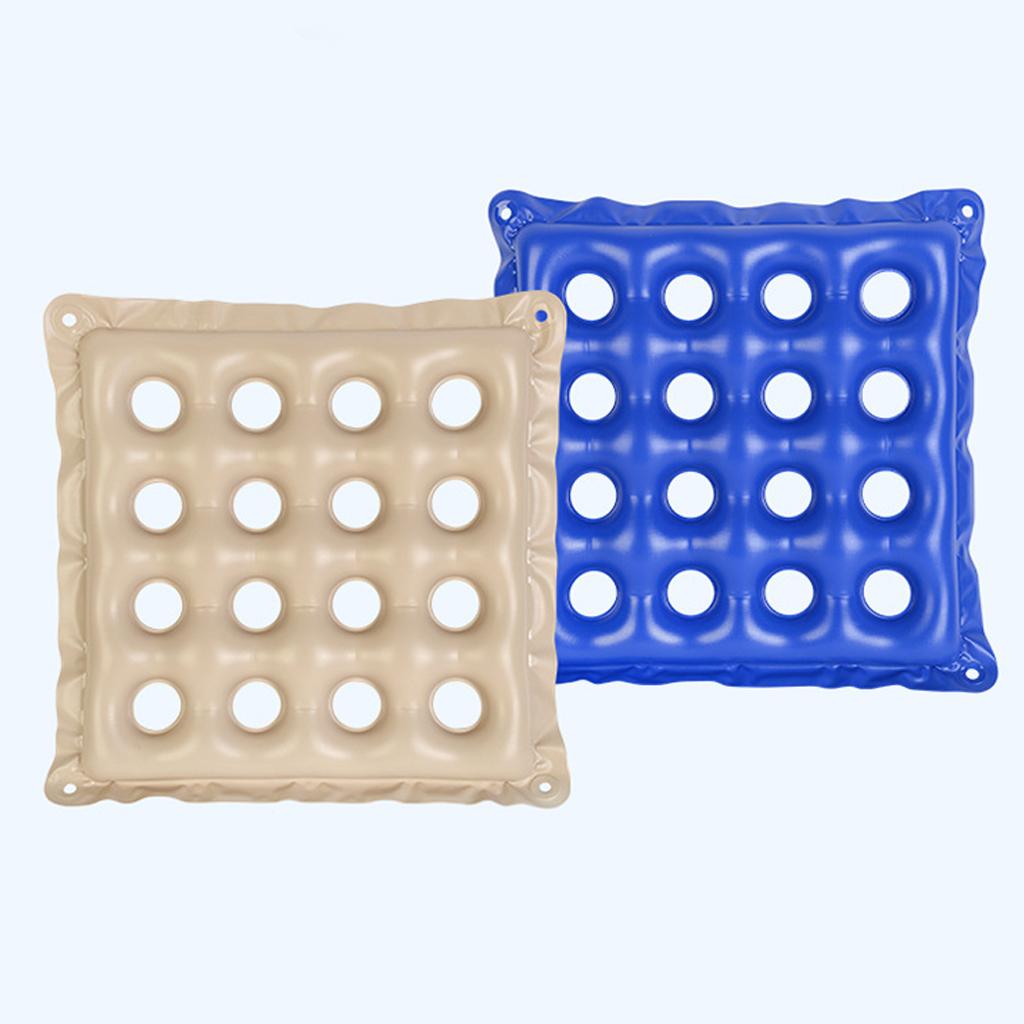 Inflatable Cushion 16 Hole Comfortably for Office Car Adult Flocking blue