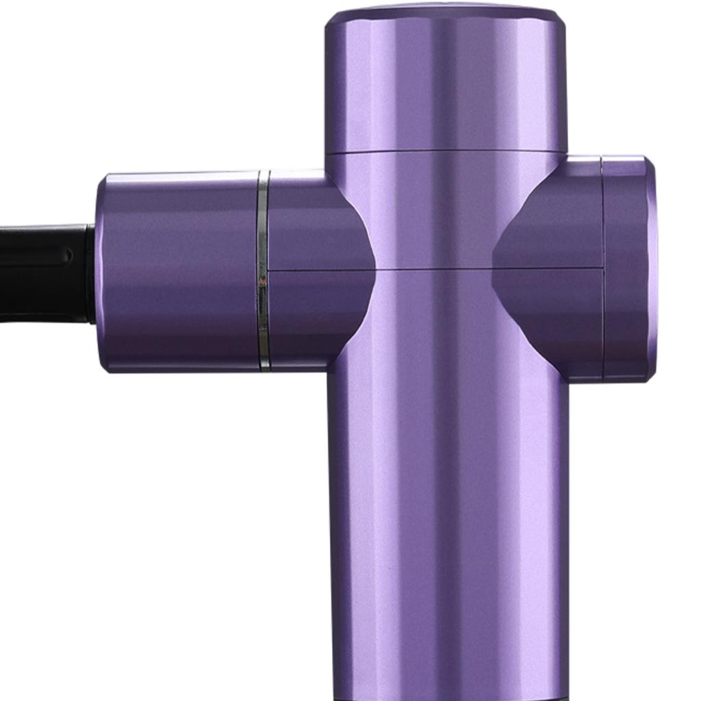 Mini Handheld Massage Gun 5 Heads Electric for Muscle Pain Relieving Purple