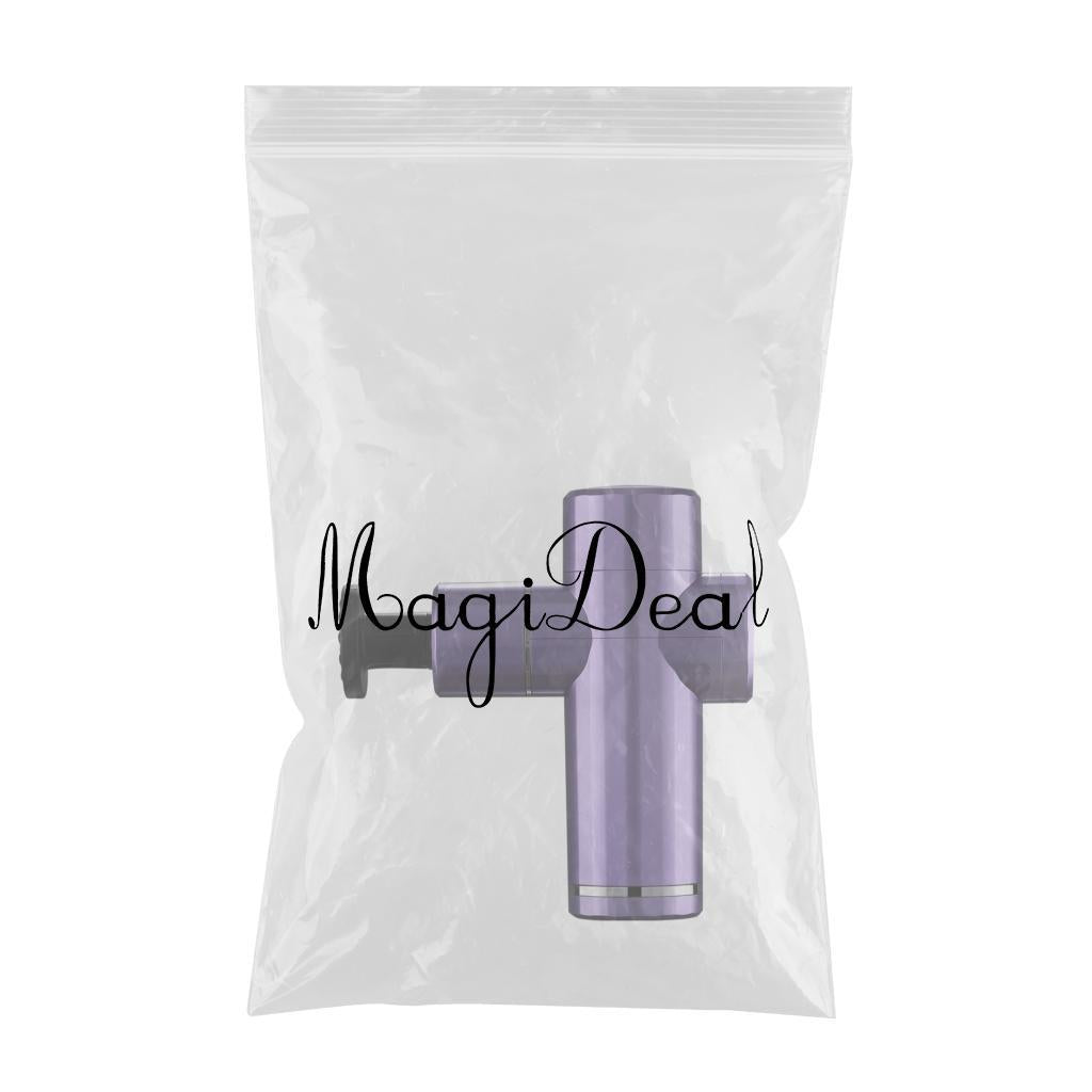 Mini Handheld Massage Gun 5 Heads Electric for Muscle Pain Relieving Purple
