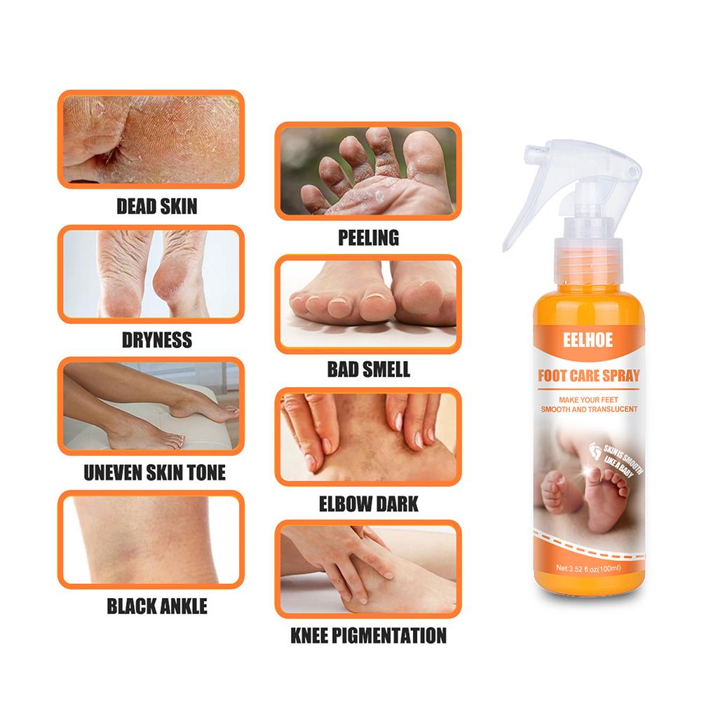 Foot Peeling Spray Feet Hard Skin Remover Hydrating Moisturzing 100ml