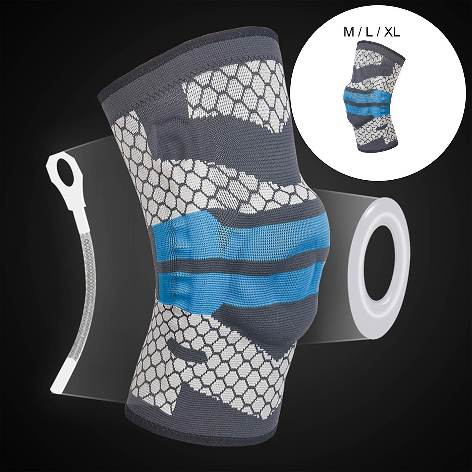 Knee Pads Keep Warm Blue Comfort Soft Inner for Running Adults 13.8-16.1inch