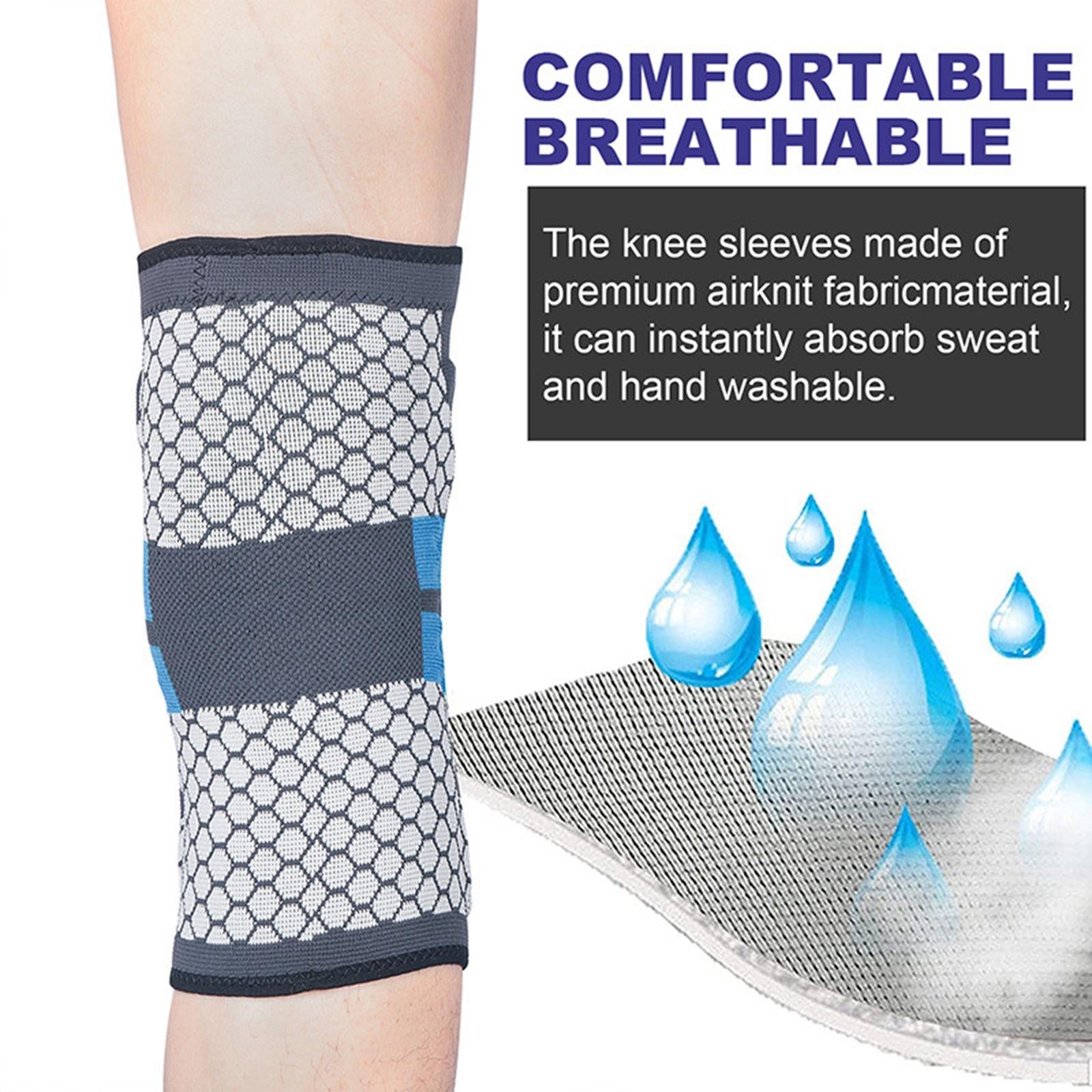 Knee Pads Keep Warm Blue Comfort Soft Inner for Running Adults 18.9-21.7inch