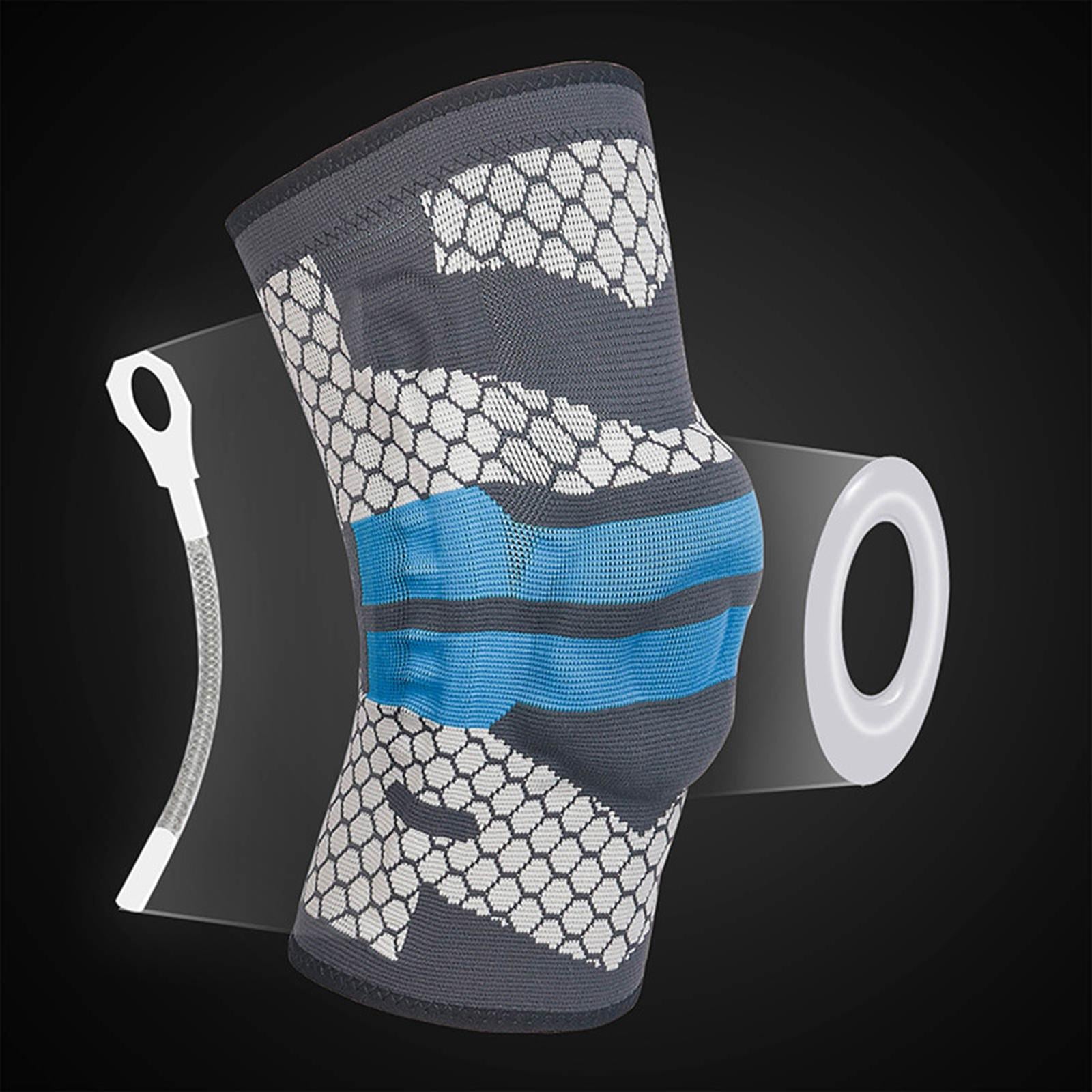 Knee Pads Keep Warm Blue Comfort Soft Inner for Running Adults 18.9-21.7inch