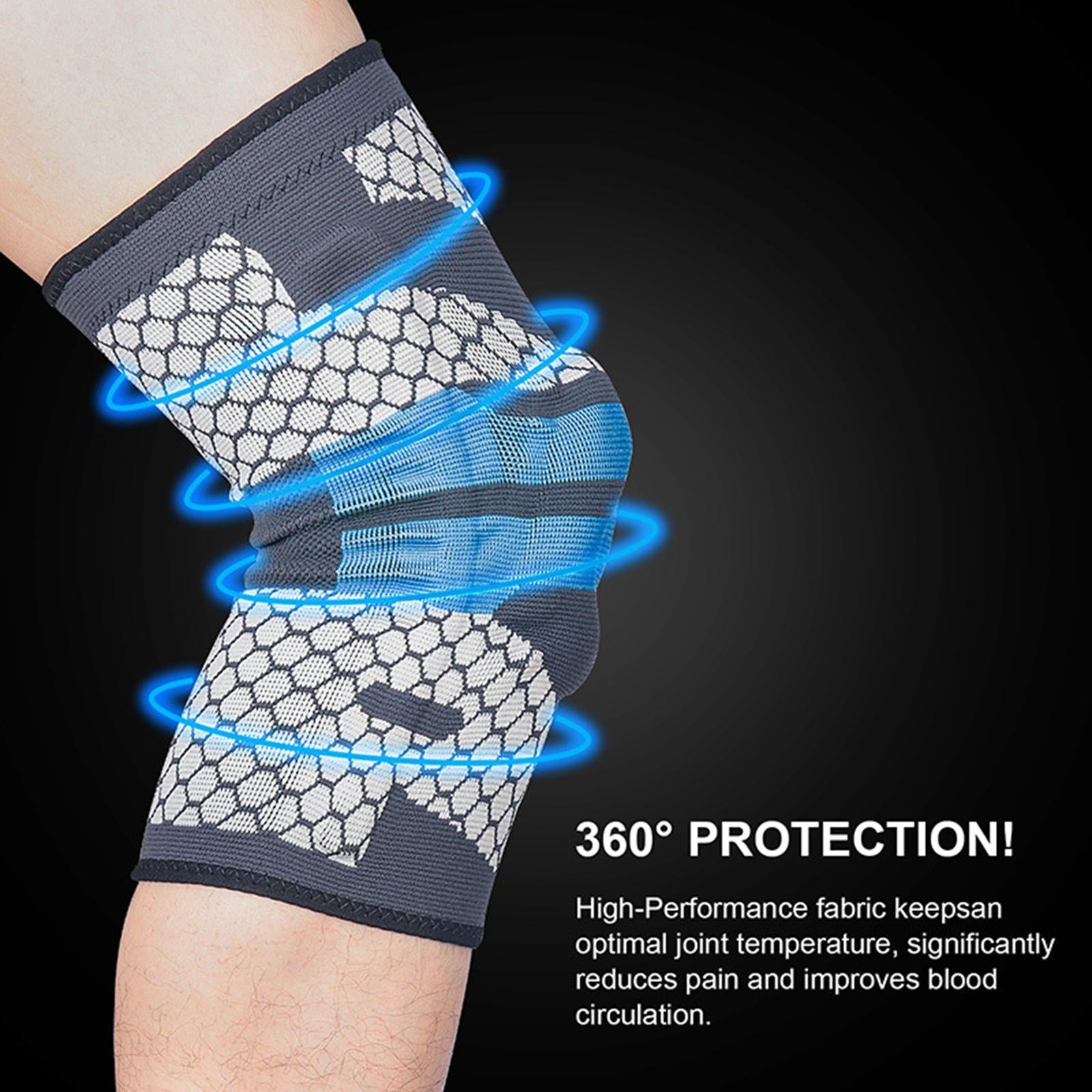 Knee Pads Keep Warm Blue Comfort Soft Inner for Running Adults 18.9-21.7inch