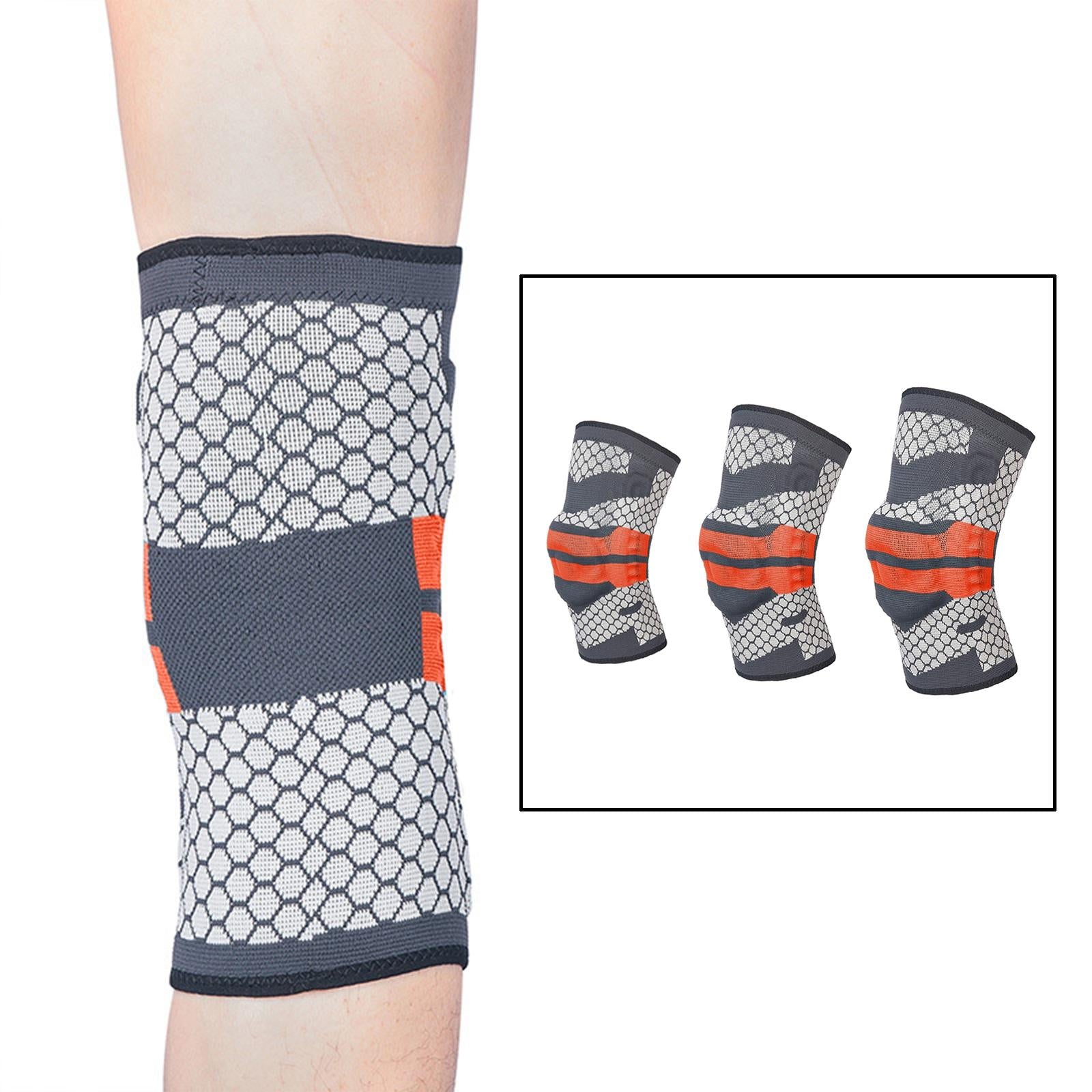 Knee Brace Patella Silicone Gel Pads for Running Volleyball Men Women M