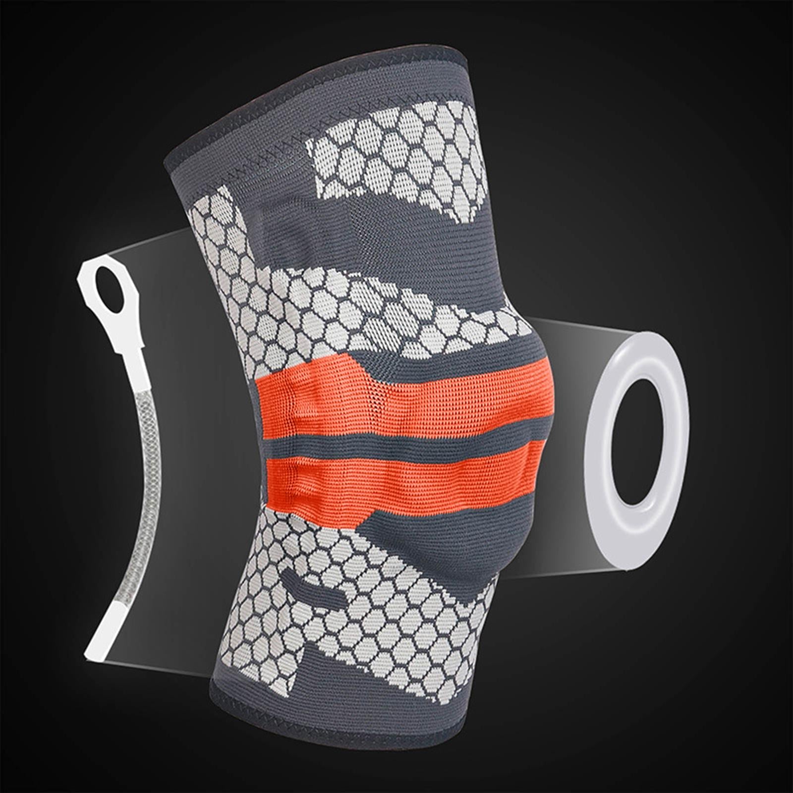 Knee Brace Patella Silicone Gel Pads for Running Volleyball Men Women L