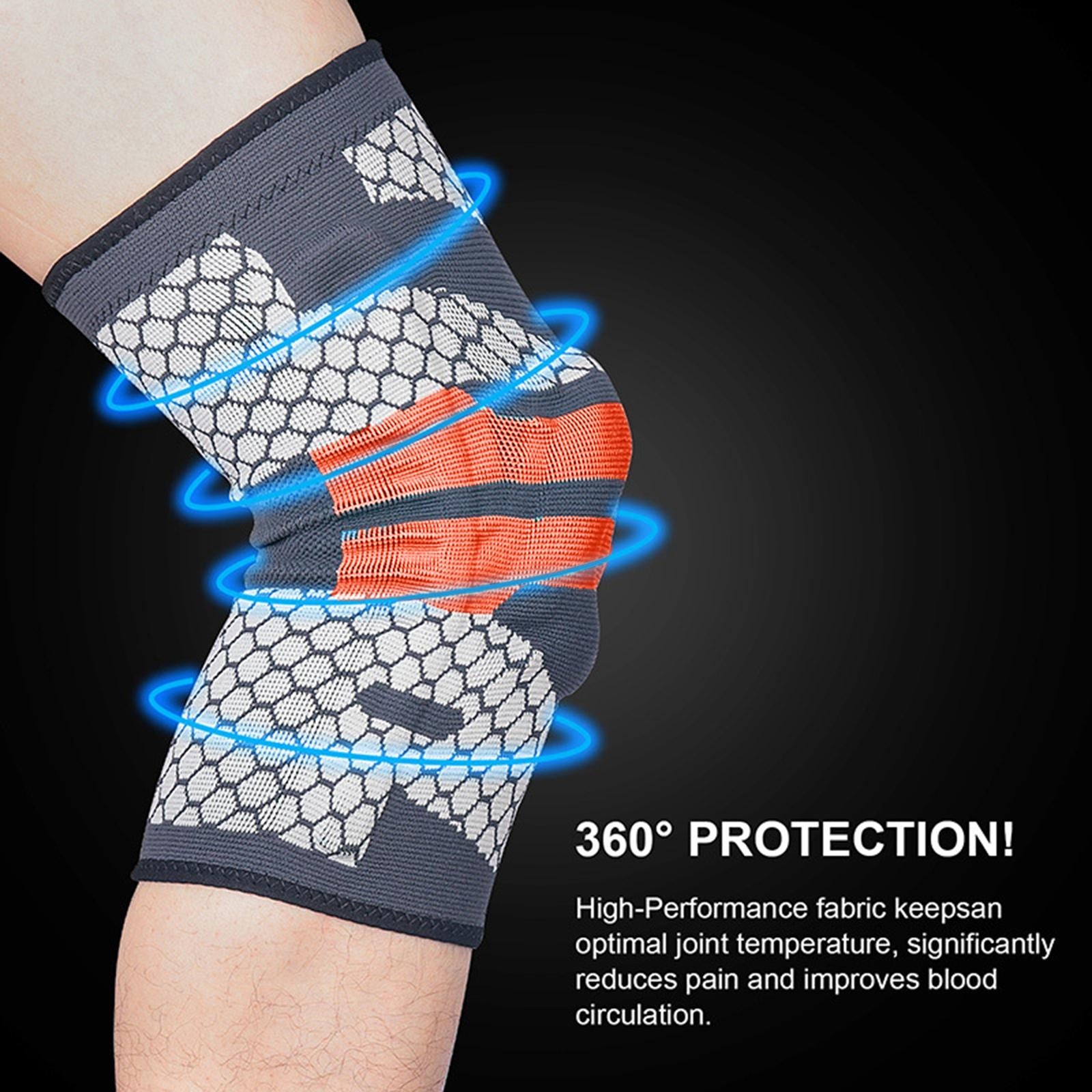 Knee Brace Patella Silicone Gel Pads for Running Volleyball Men Women L