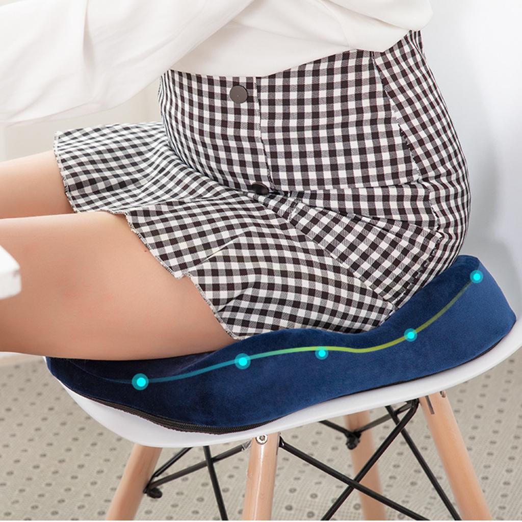 Memory Foam Seat Cushion Detachable Breathable for Office Chairs Lake Blue