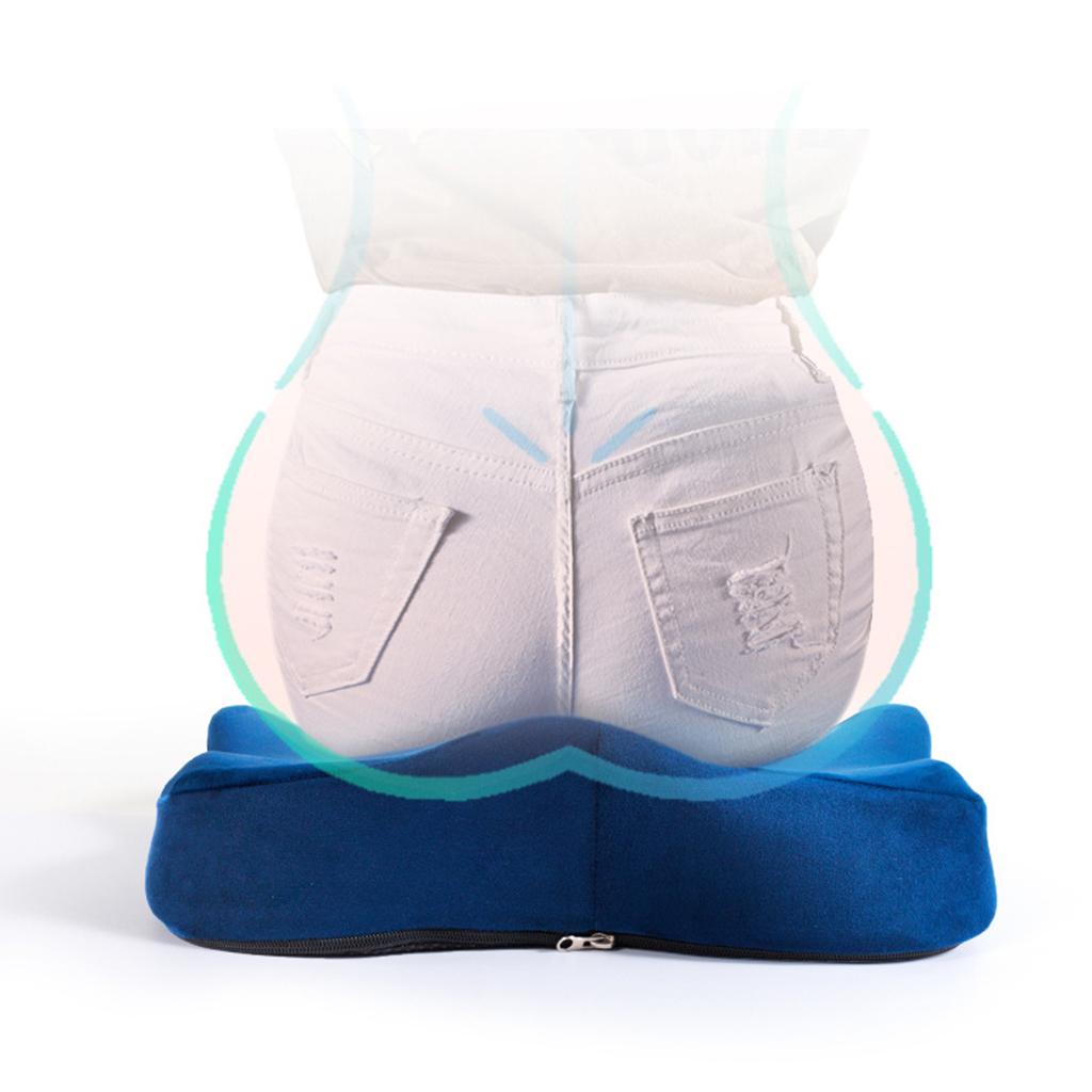 Memory Foam Seat Cushion Detachable Breathable for Office Chairs Lake Blue