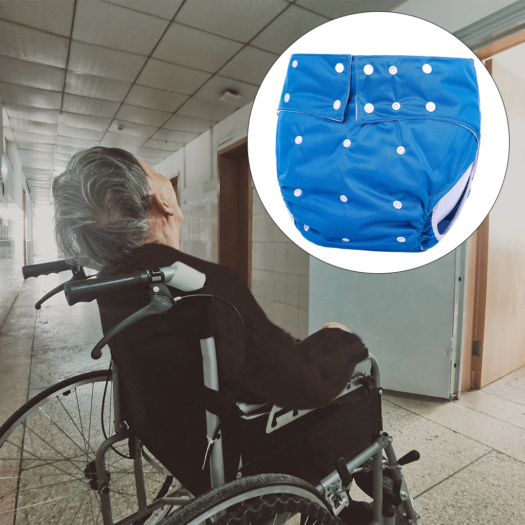 Adult Diaper Washable Incontinence for Old People Odor Free Waist Large Size Blue