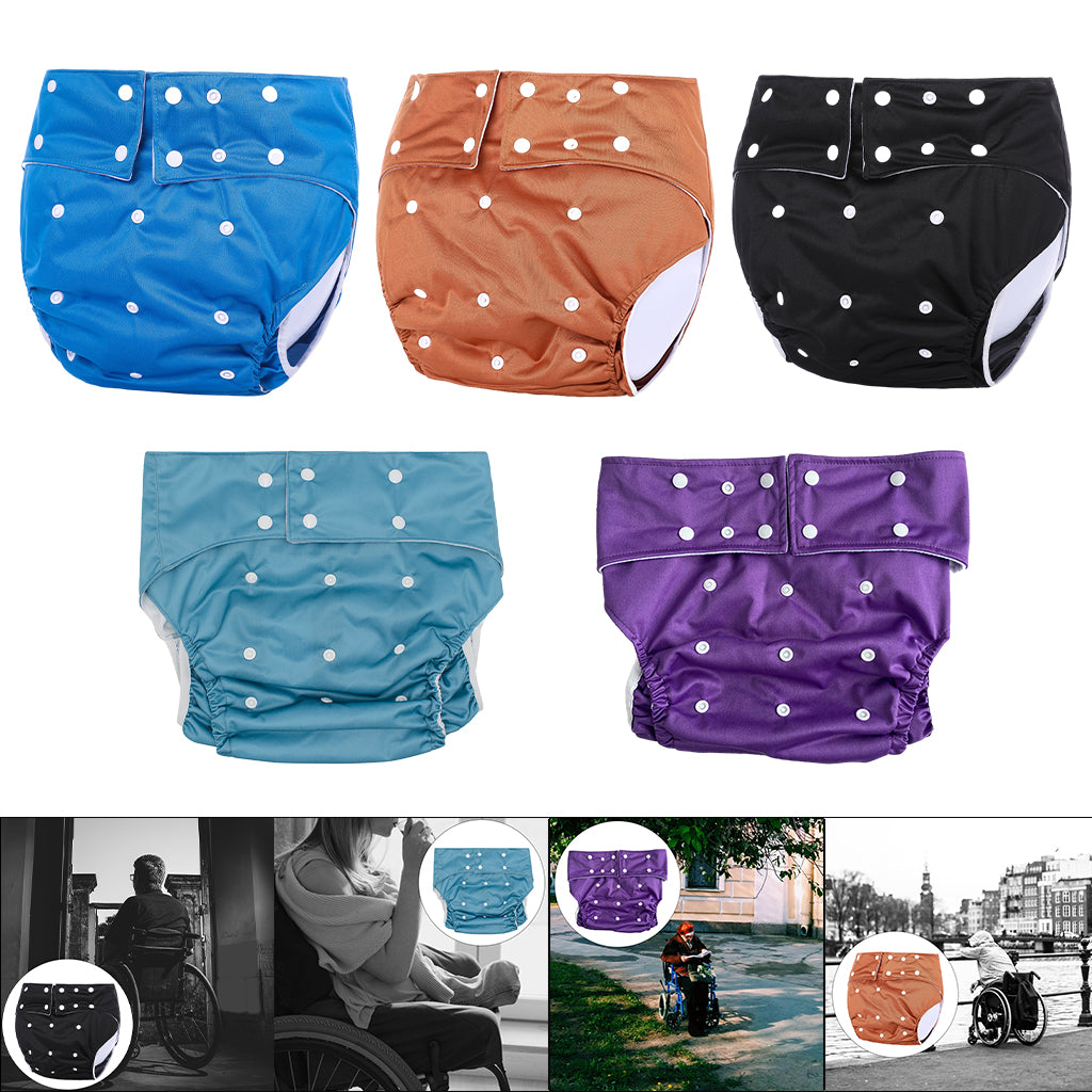 Adult Diaper Washable Incontinence for Old People Odor Free Waist Large Size Blue