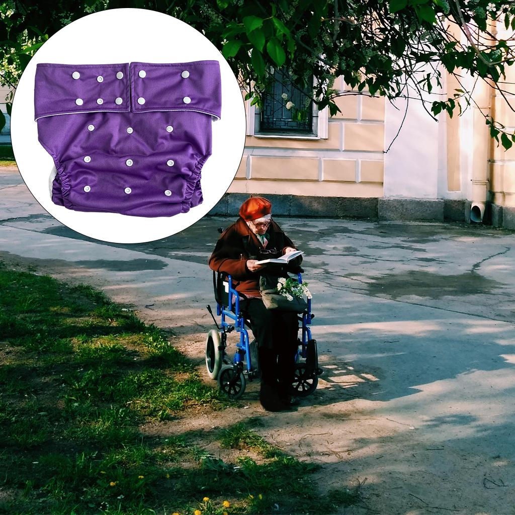Adult Diaper Washable Incontinence for Old People Odor Free Waist Large Size Purple
