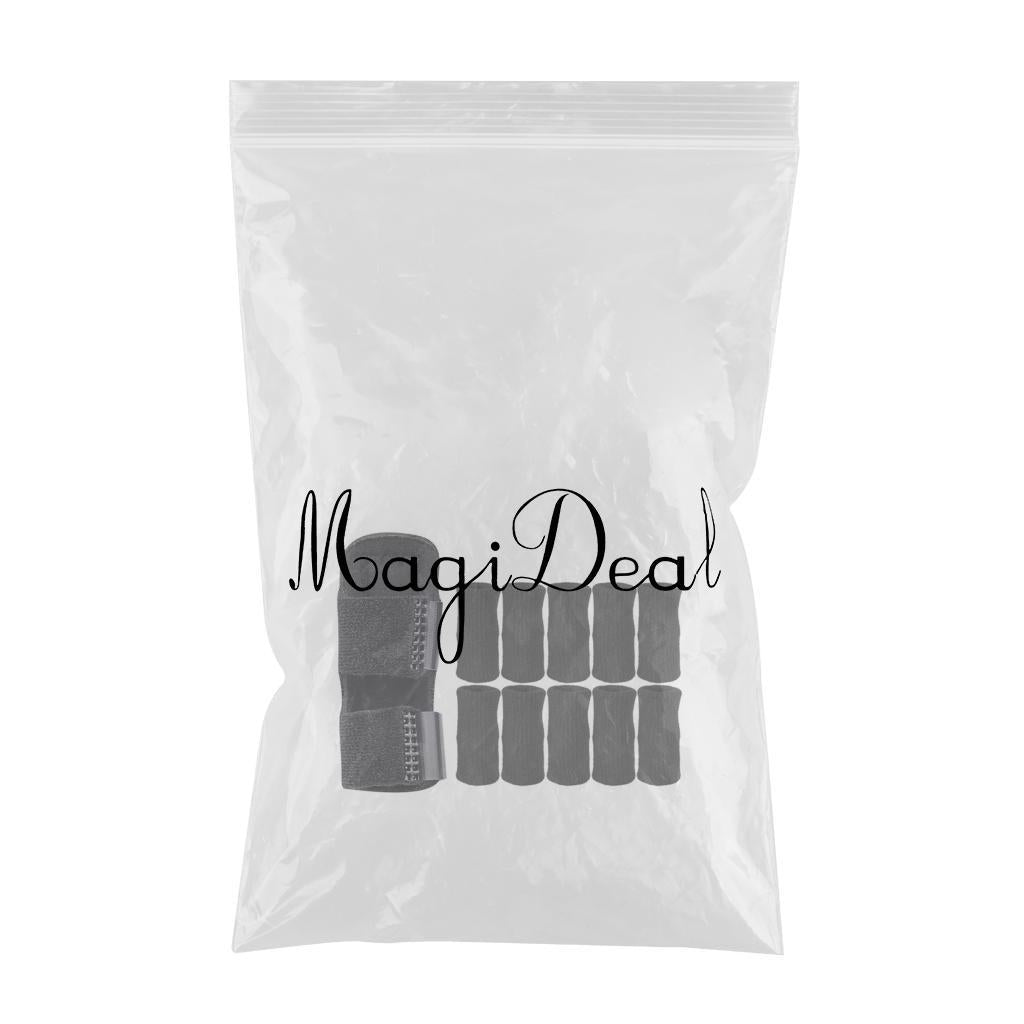 Finger Splint Finger Brace with 10 Sleeves Set Efficient for Sport Black