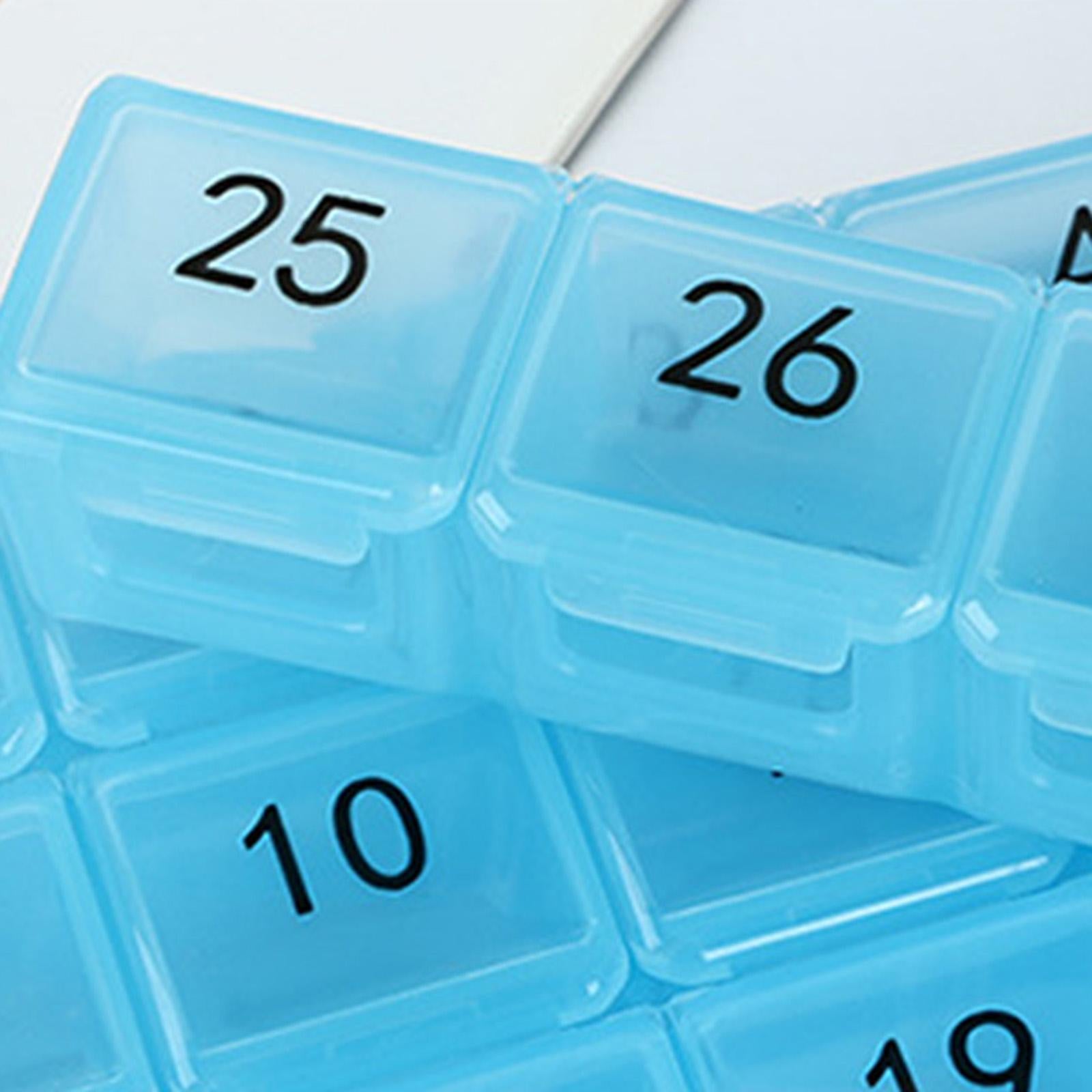 Monthly Pill Organizer 31 Day for Travel Supplements Vitamins Medications Blue