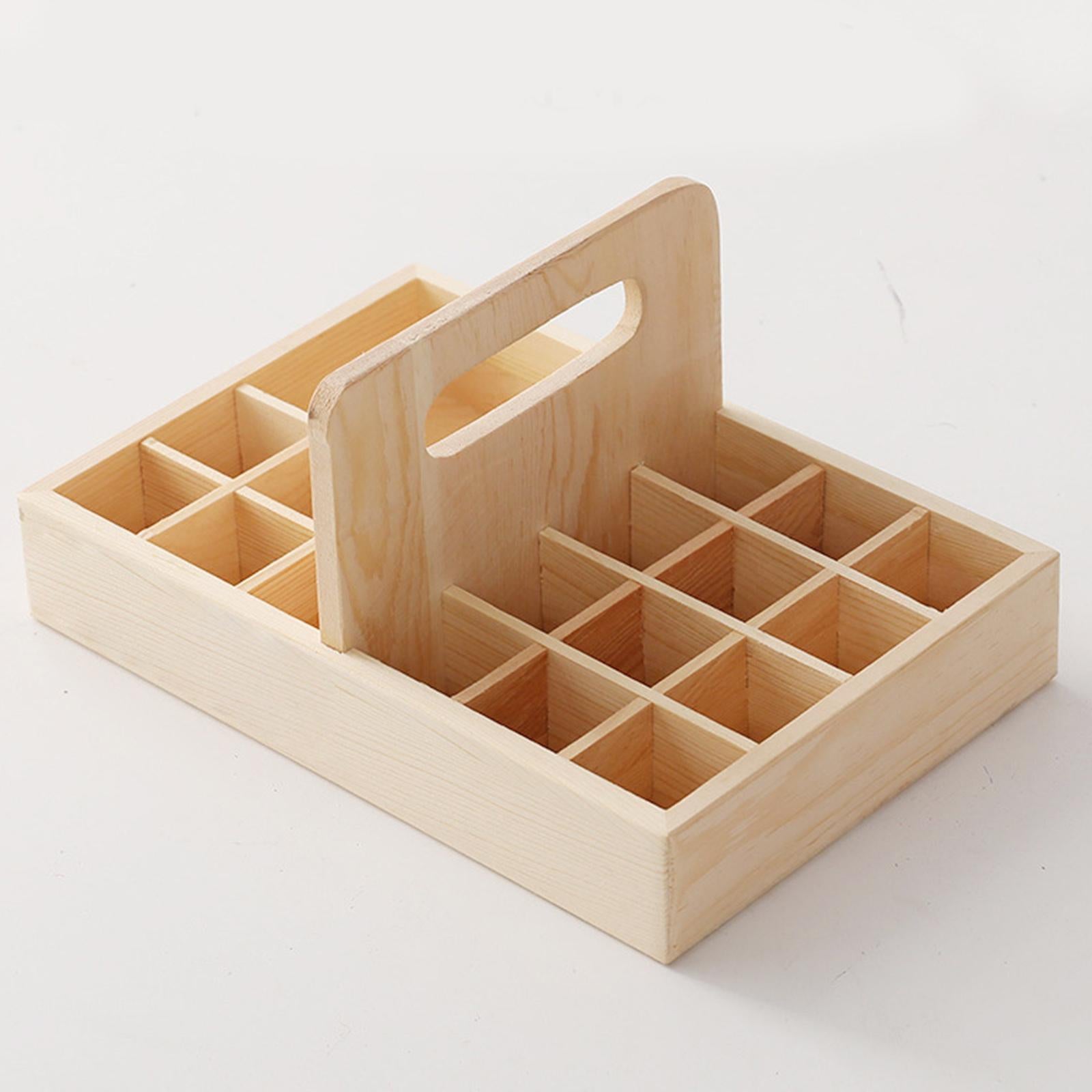 Essential Oil Storage Box Case Natural Wooden Safe for Display Home Travel