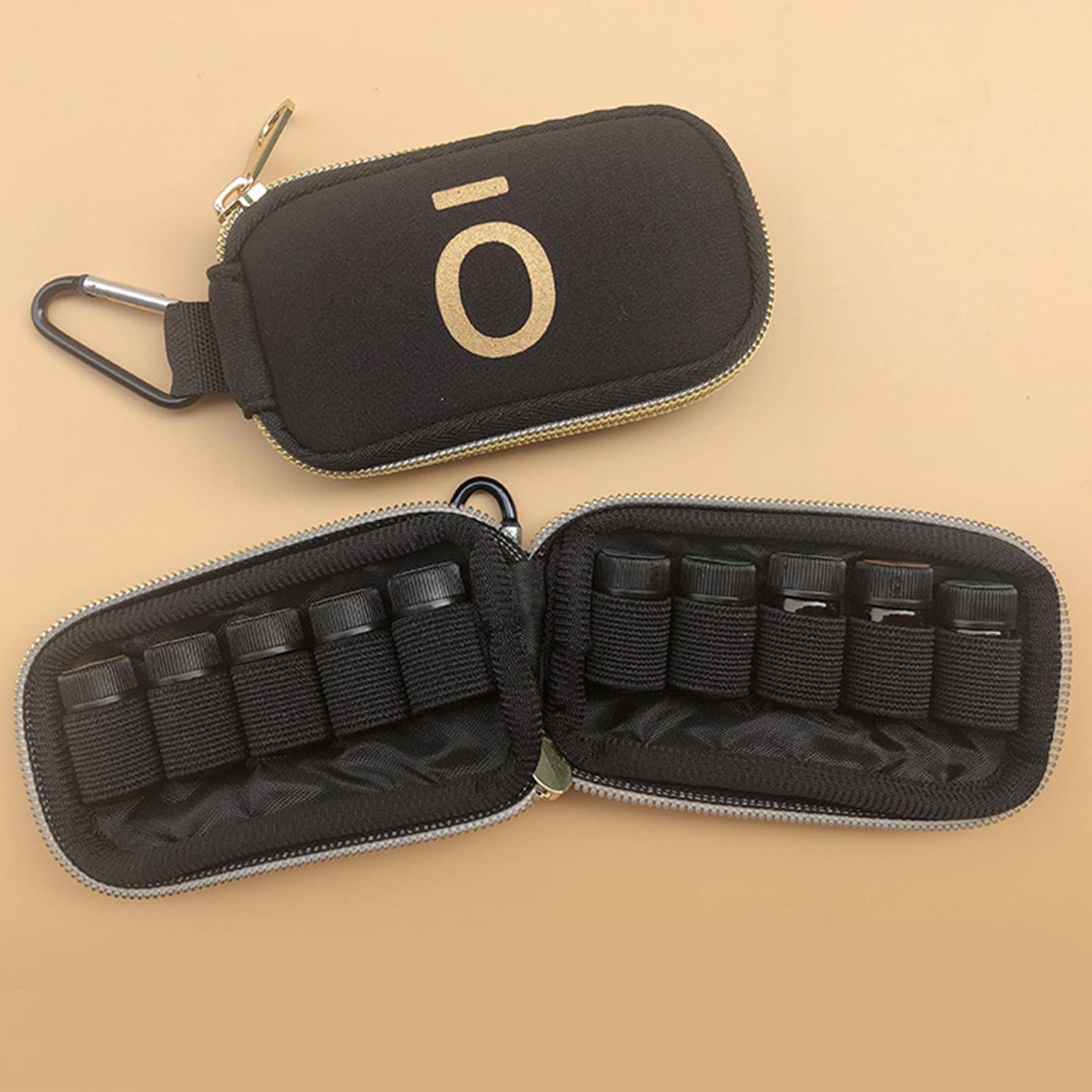 Essential Oil Storage Bag 10Slots 1-3ml for Accessories Aromatherapy Travel Black