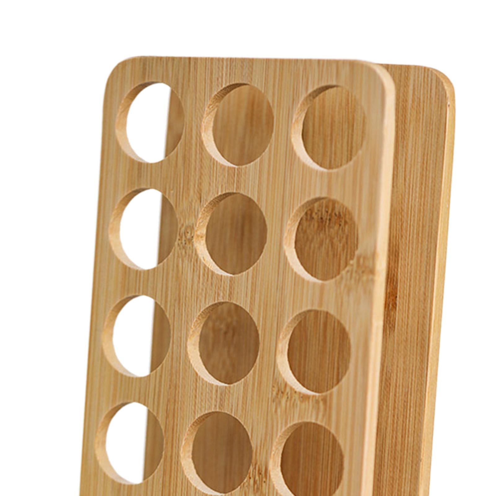 12 Slots Wooden Essential Oil Rack Stand Display SPA Aromatherapy Holder