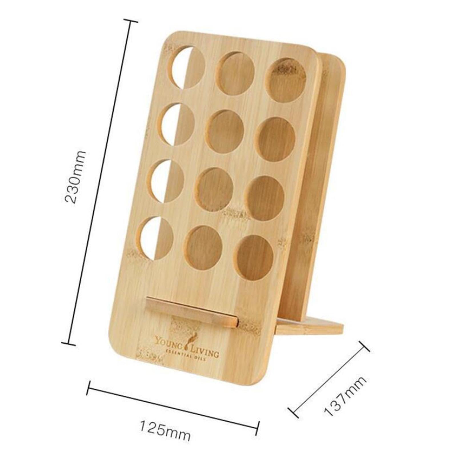 12 Slots Wooden Essential Oil Rack Stand Display SPA Aromatherapy Holder