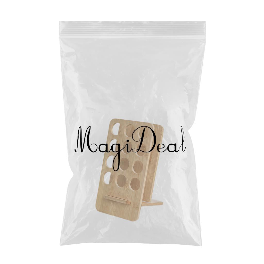12 Slots Wooden Essential Oil Rack Stand Display SPA Aromatherapy Holder