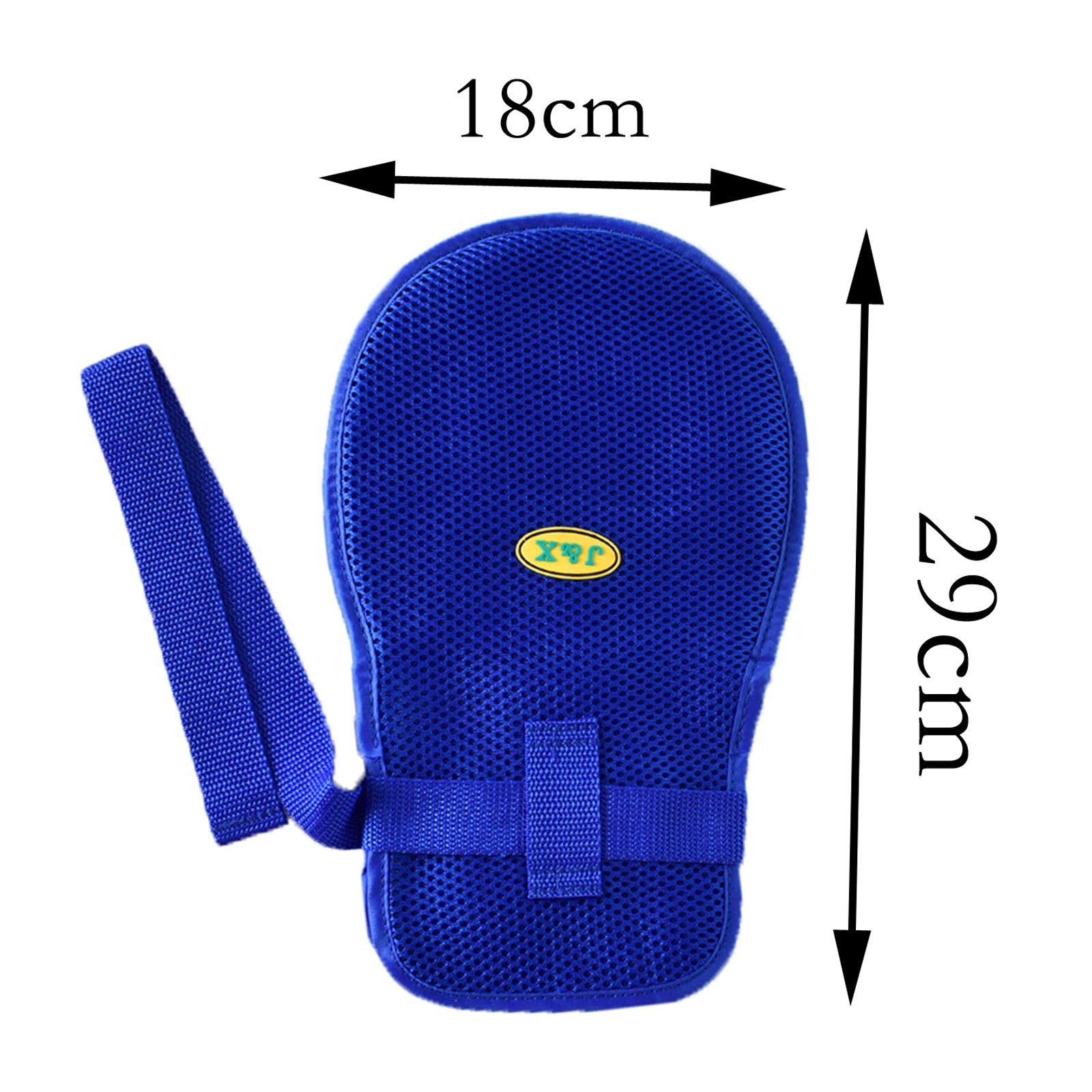 Safety Restraint Mitts Gloves Breathable for Elderly Adults Caretakers Blue