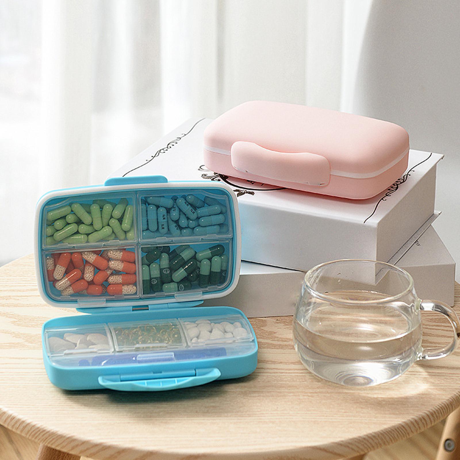 7 Days Medicine Container Holder Tablet Pill Sorter Case Organizer blue
