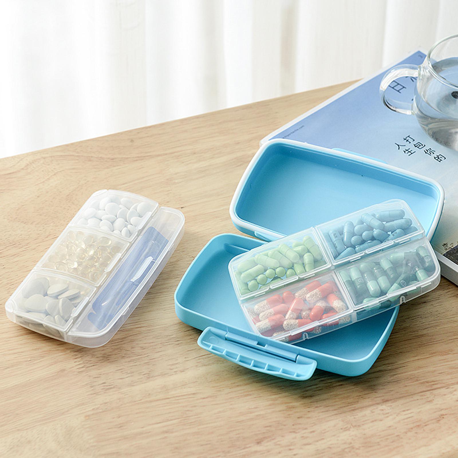 7 Days Medicine Container Holder Tablet Pill Sorter Case Organizer blue