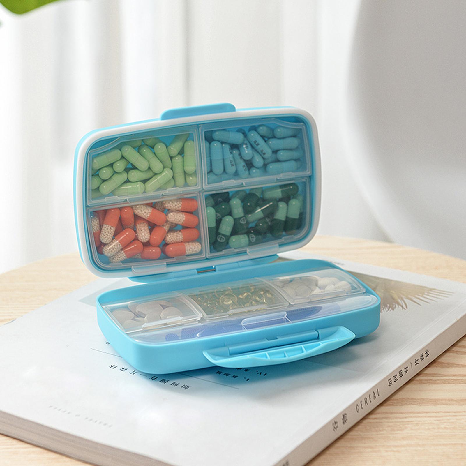 7 Days Medicine Container Holder Tablet Pill Sorter Case Organizer blue