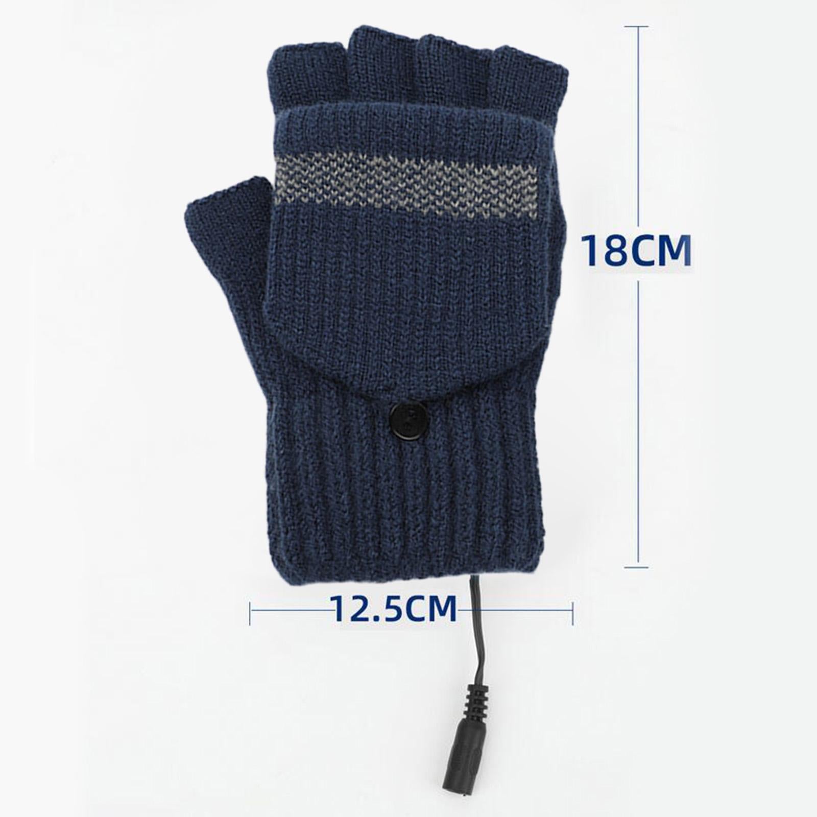 USB Heated Gloves for Winter blue Single side adjust temperature