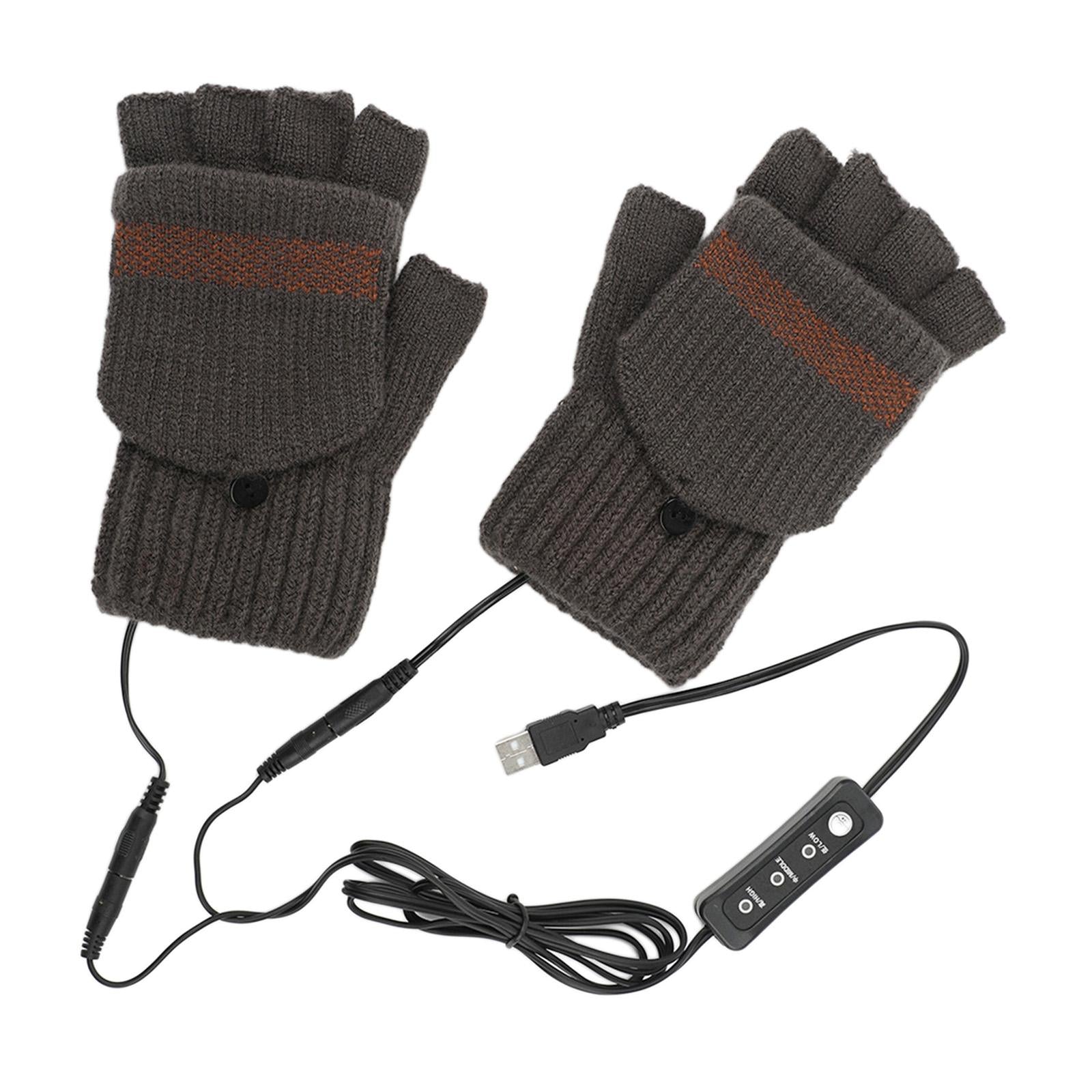 USB Heated Gloves for Winter coffee Single side adjust temperature