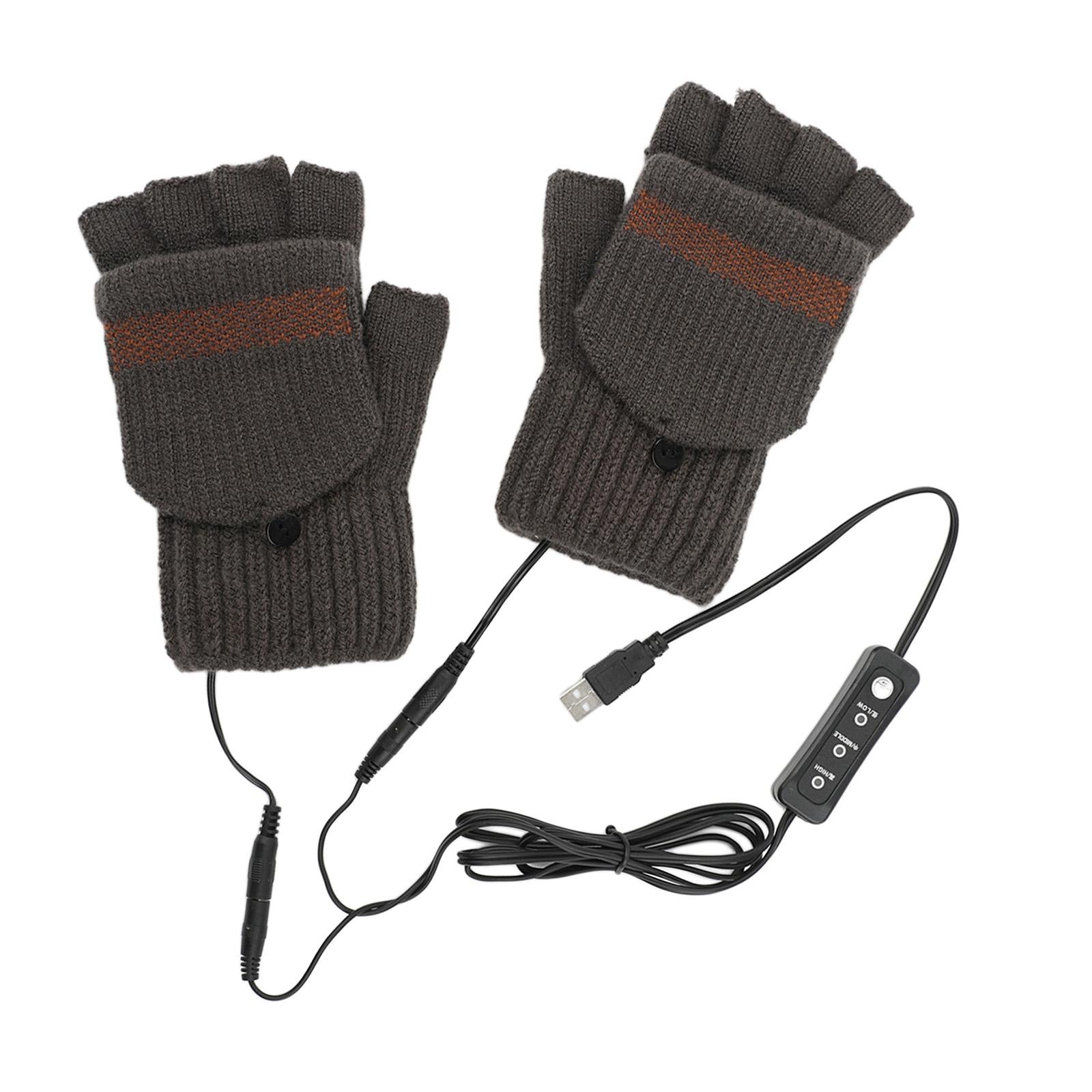 USB Heated Gloves for Winter coffee Single side adjust temperature